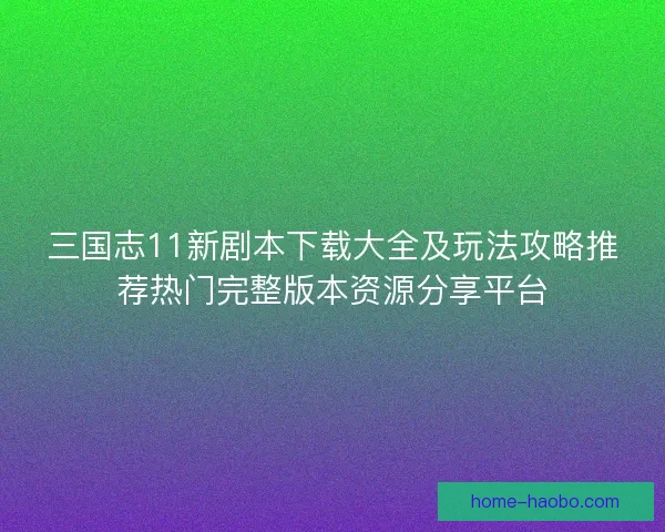 三国志11新剧本下载大全及玩法攻略推荐热门完整版本资源分享平台